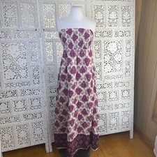 Y2K Old Navy Paisley Strapless Smocked Maxi Dress Sz Medium Boho Hippie
