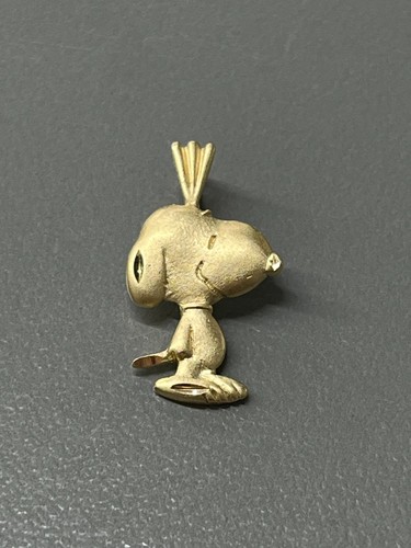 Snoopy 14K Gold Dog Charm Pendant Michael Anthony Rare Peanuts 0.75'', 22mm 1.4g