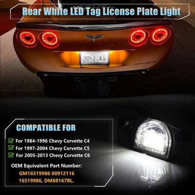 2 PCS LED License Plate Light Fits 19842013 Chevy Corvette C4 C5