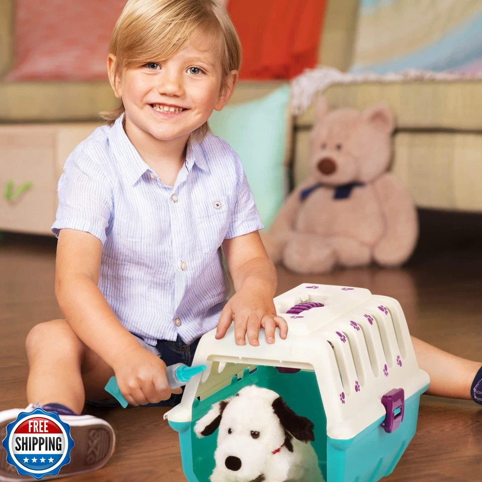 Battat - Juego de juguetes veterinarios con cachorro dálmata de peluche y portador - Completo Foto 2 de 4