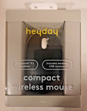 BRAND NEW HEYDAY COMPACT WIRELESS MOUSE BLUETOOTH ENABLED W/USB RECEIVER