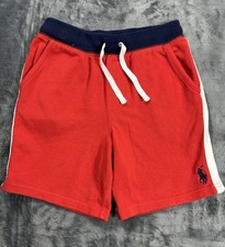 Polo Ralph Lauren Sweat Shorts Boys 7 Youth Red Fleece Drawstring Lounge Pony