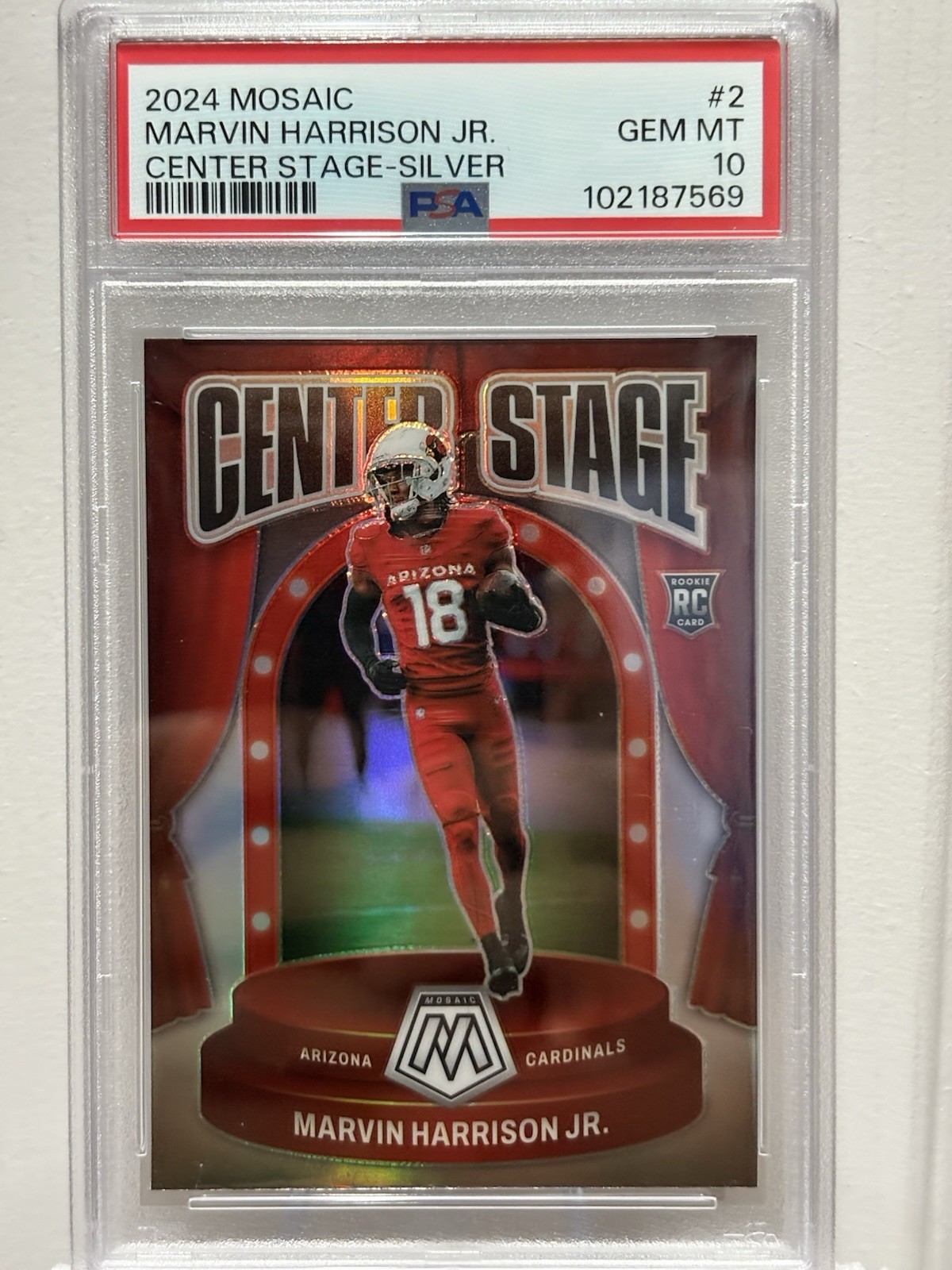 2024 Panini Mosaic Center Stage Marvin Harrison Jr RC Silver Prizm PSA 10 💎