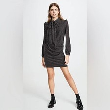 Marc Jacobs Gold Silver Metallic Stripe Disco Mini Dress M