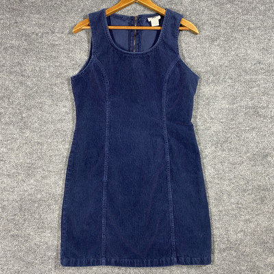 american eagle navy blue dress Y2K Vintage American Eagle Corduroy Mini Dress 4 Medium Navy Blue Pockets  70s