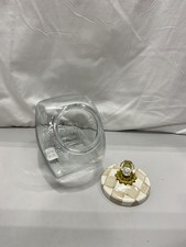 Mackenzie Childs Glass 4qt Cookie Jar W/ Moch...