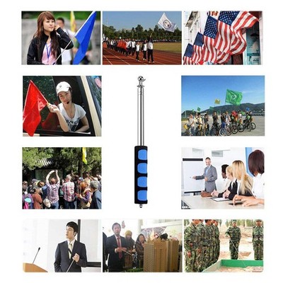 Teleskop Handfahnenmasten Teleskop Fahnenmast Edelstahl mit Schwammgriff Grün