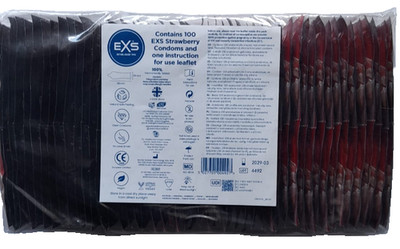 100 EXS Strawberry Kondome Erdbeere + 10 Gratis Mix Kondome MHD 2029 DHL