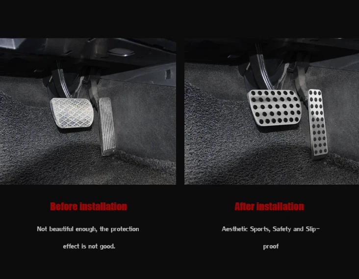 AT Foot Gas Brake Pedal Pad Cover For Mercedes-Benz E S SL SLK CL CLK R 4PCS - Imagem 3 de 4