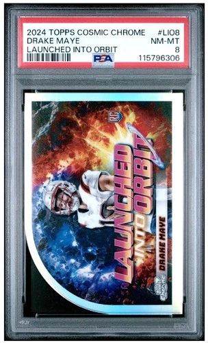 DRAKE MAYE PSA 8 2024 TOPPS COSMIC CHROME #LIO-8 ROOKIE LAUNCHED INTO ORBIT RC