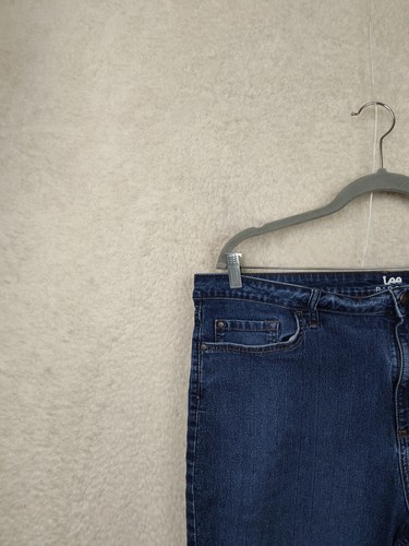 Lee Riders Women Shorts 18 Blue Cotton Poly Blend Mid Rise Stretch Bermuda Denim - 第 2/19 張圖片