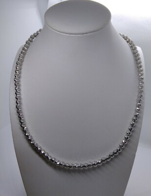 MILLELUCI KUGELN HALSKETTE DIAMANT GRAVIERT MM 4 SILBER RHODINIERT CM 50-53 EXPLOIT