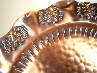 Gregorian Copper Plate Solid Copper Scallops and Flowers Design 9