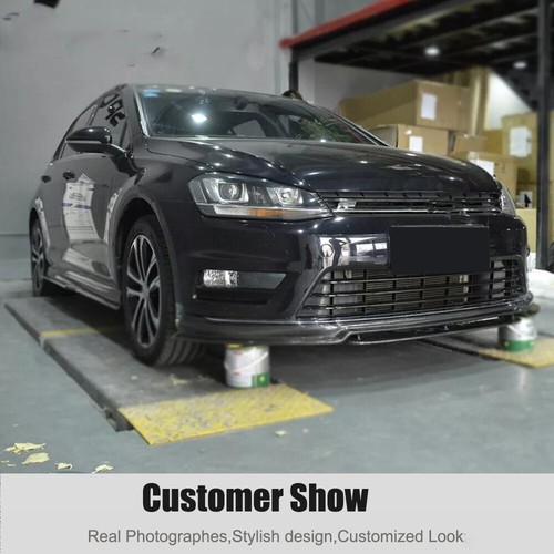 Carbon Fiber Front Bumper Lip Spoiler For Volkswagen GOLF 7 MK7 R R-LINE 2014-16 - Picture 5 of 12
