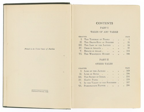 First US Edition Tales Of Secret Egypt Sax Rohmer Crime Mystery 1919 Hardback - Picture 6 of 12