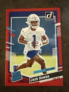 Josh Downs 2023 Donruss Rated Rookie RC Red Press Proof Indianapolis Colts #345