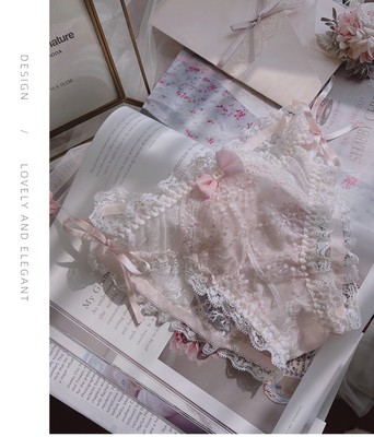 Japanese women Lolita Mori girl Sweet Bow underpants ruffles Panties Briefs