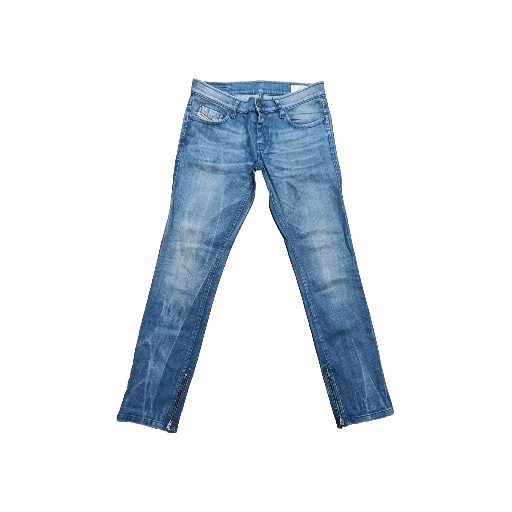 Diesel ZIVY Women’s Jeans W32 L28 Blue Denim Stretch Ankle Zip Slim Straight