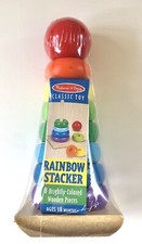 Melissa And Doug Rainbow Stacker Wooden Pieces Ring Educational Toy Damaged