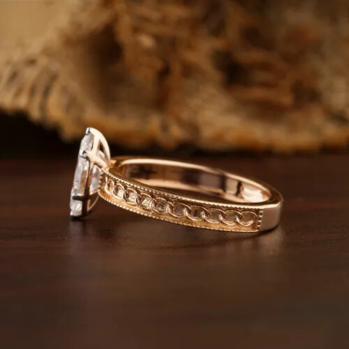1.02 carat Marquise shape lab grown diamond engagement ring 14kt gold for her - Picture 6 of 6