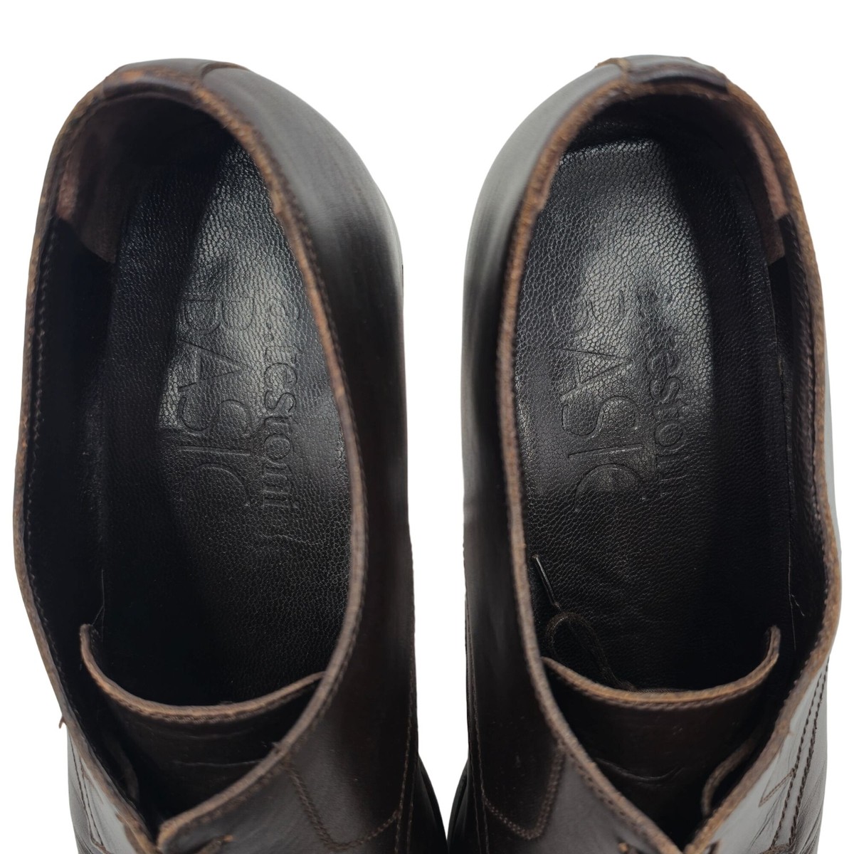 a. testoni Men\'s Dark Brown Leather Derby Oxfords. Fair condition. A. Testoni Brown Leather Cap Toe Lace Up Derby Oxford Men main image 4