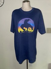 T-shirt vintage black horse men size XL made in USA (0533)