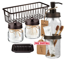 6Pcs Bathroom Accessories Set Complete - Rust...