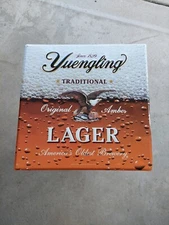 Yuengling Amber Lager Tin Tacker Metal Embossed Beer Bar Sign