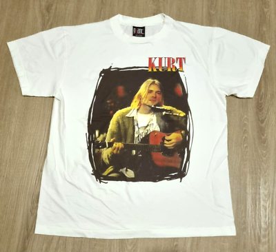 Vintage Kurt Cobain Shirt L Nirvana Unplugged Reprint Sun is Gone 