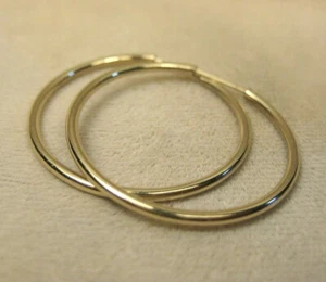 Women's Small Chic Yellow Gold Over Sterling Silver Hoop Lever Back Earrings 925
