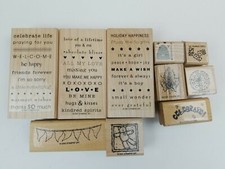 Stampin Up Lot of 10 So Many Sayings Rubber Stamps Leaf Teddy Bear Honey Bee