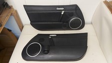 Mazda MX5 MK3 NC1 2005-08 PAIR LEATHER INSERT DOOR CARDS CARD PANEL- SILVER CAPS