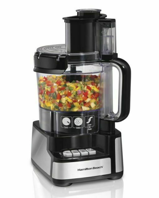 New Hamilton Beach 70725A 12 cup Full-Size Food Processor - Black/Silver