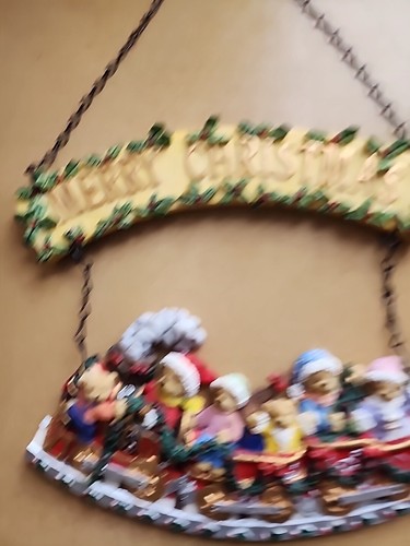 Merry Christmas BEAR RED CHOO CHOO TRAIN wall decorative decor Hollyberry - Picture 12 of 12