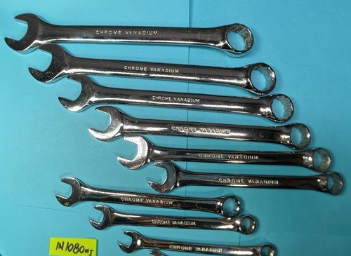 Combination Wrench Set 17pc Chrome Vanadium SAE & Metric Box End 12pt IN1080WJ - Picture 5 of 19