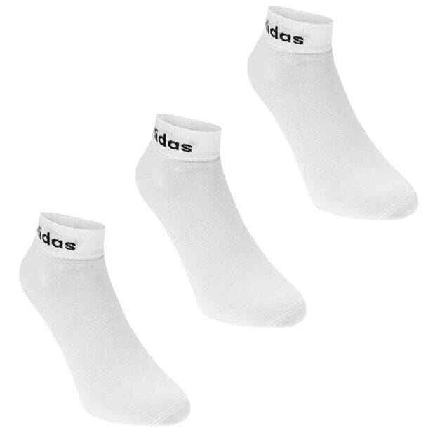ADIDAS 3 PAIR PACK 1 4 TRAINER SOCKS ANKLE SPORTS GYM LINER SOCK SIZE 5 17 UK