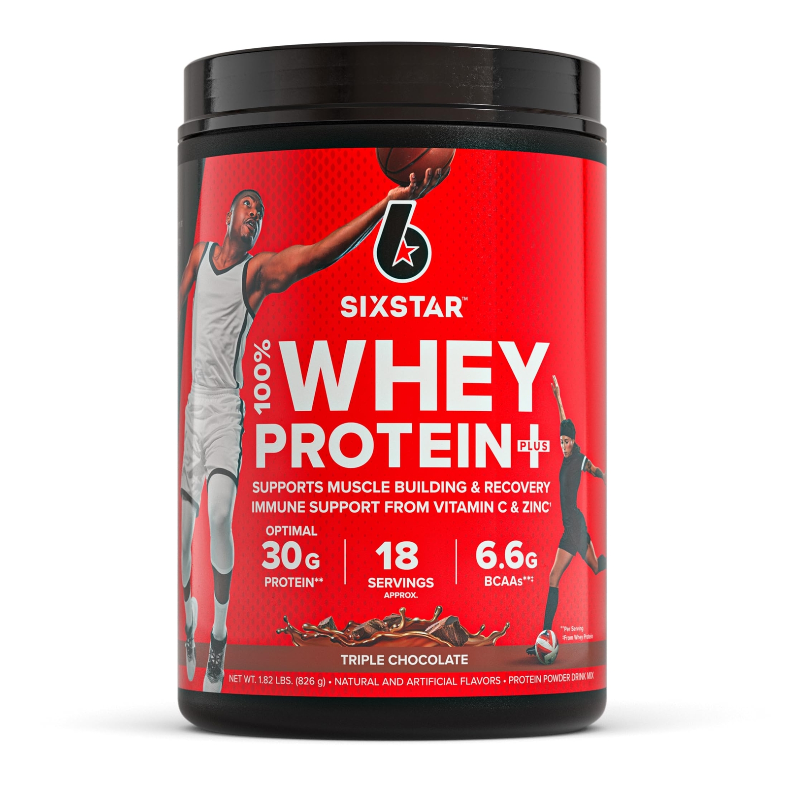 Six Star Whey Protein Plus, Isolate & Peptides, Triple Chocolate, 1.82 lbs