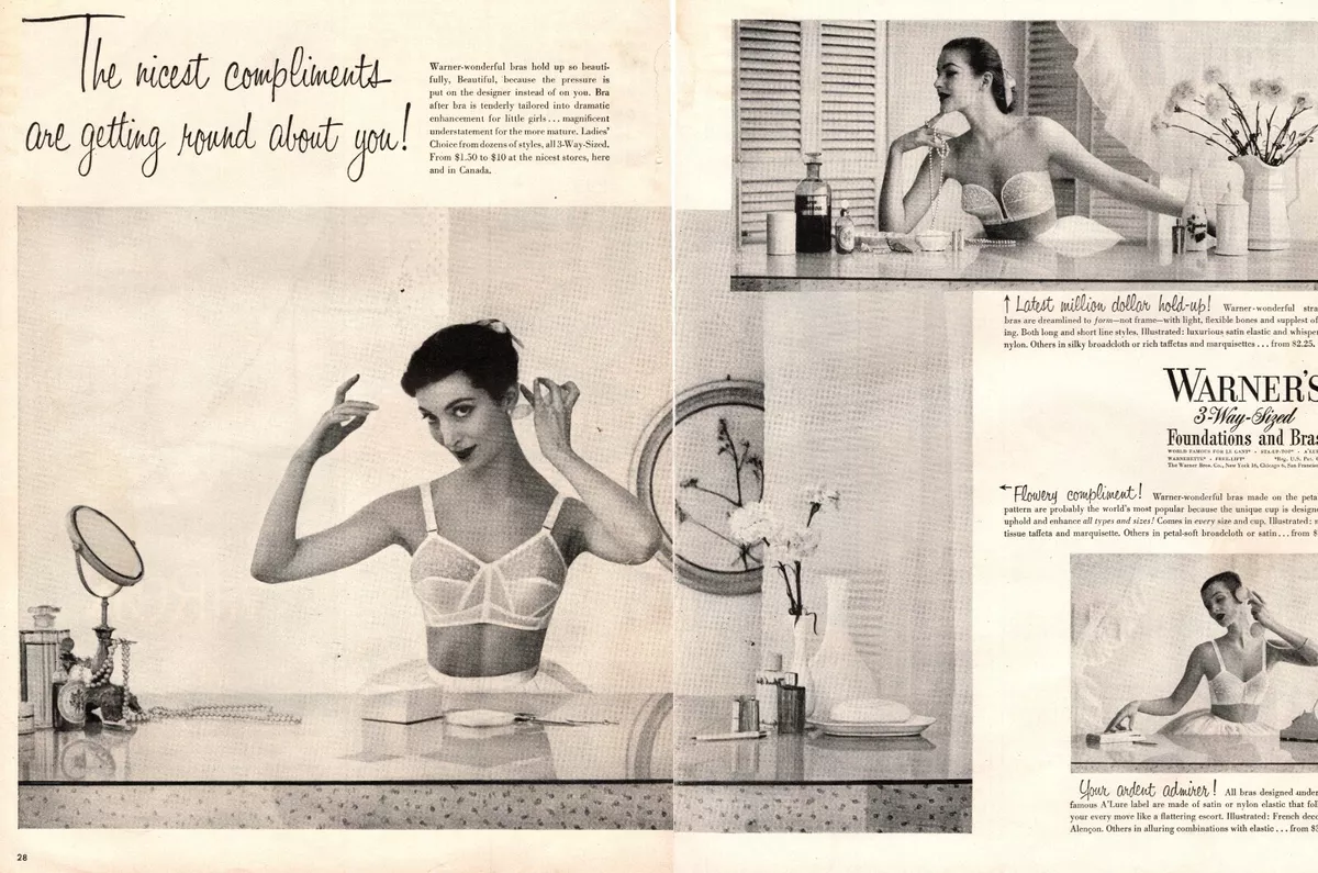 1950 Ad Warners 3-Way-Sized Foundations Bra Panty Undergarment