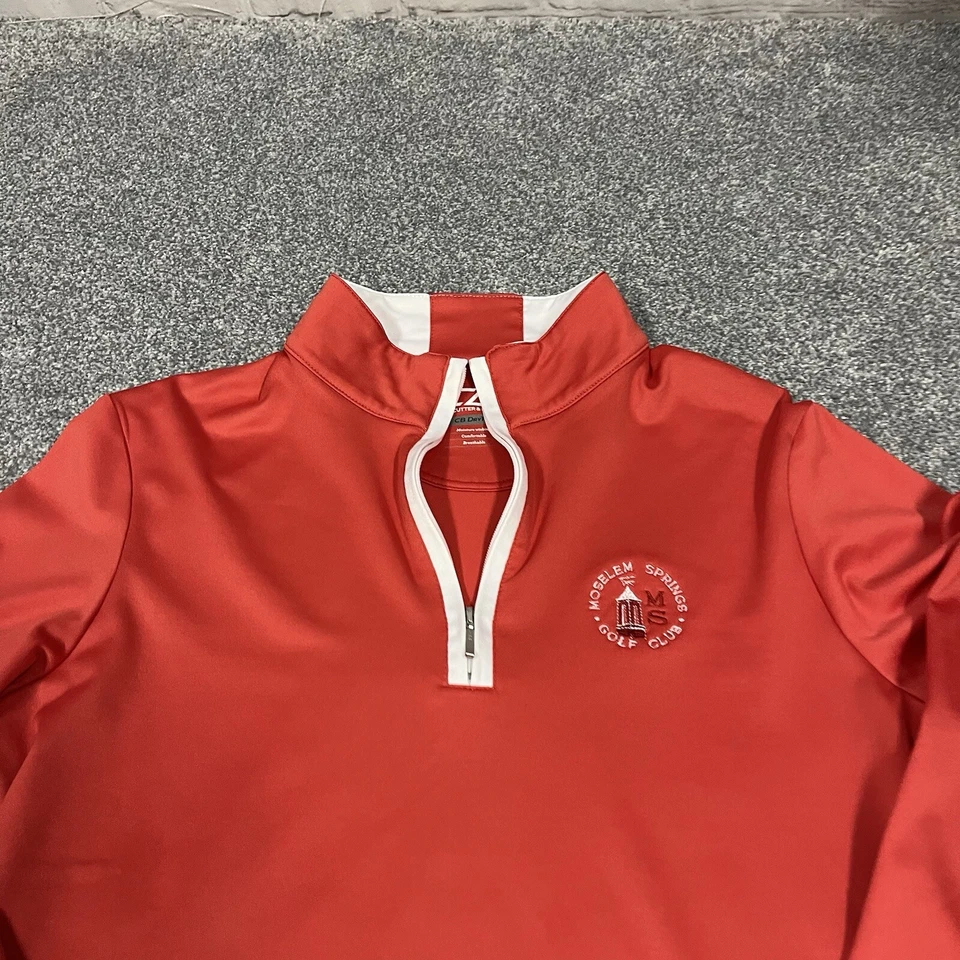Pullover para mujer Cutter Buck Moselem Springs Club de Golf Talla S Rojo 1/4 Cremallera Foto 2 de 4