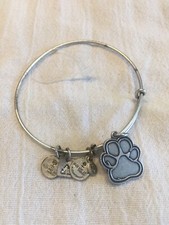 Alex and Ani Crystal Paw Print bangle bracelet NEW