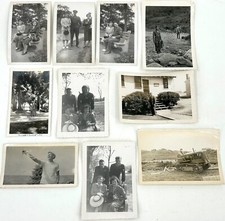 10 ORIGINAL TYPE-1 WORLD WAR II PHOTOS - SOLDIERS, FAMILY, BARRACKS, ETC...