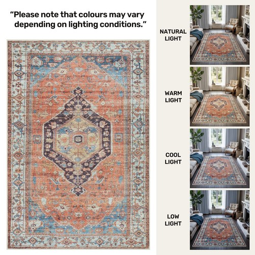 GLN Rugs Kitesh - Machine Washable Area Rug - Turkish Terra Home Rugs - Picture 26 of 77
