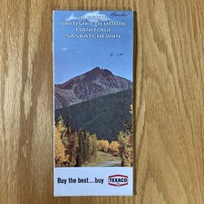 Texaco Map Alberta British Columbia Manitoba Saskatchewan Canada 1968 Gas Oil