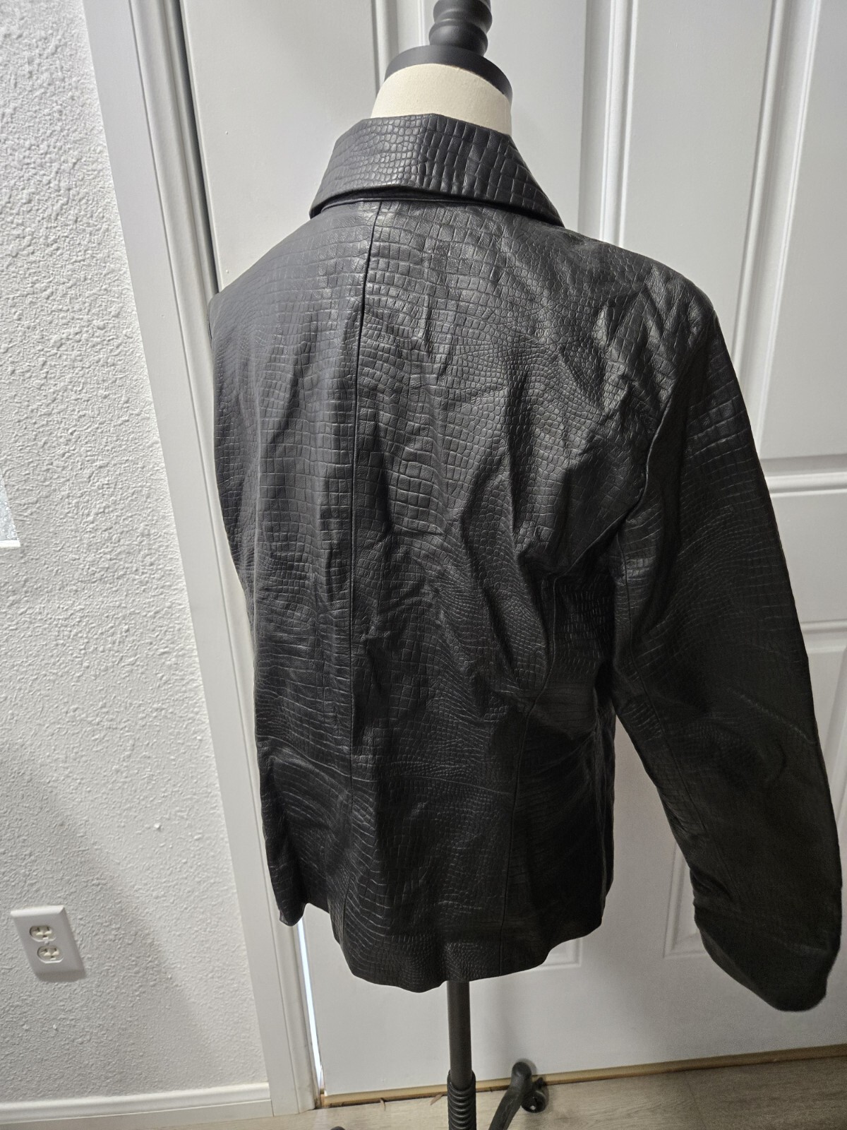 Apostrophe Size 14 Black Leather Jacket Full Zip … - image 12