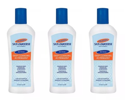 3 x Palmers Anti Akne Dunkle Flecken Tiefenreinigung Adstringierend 250ml.