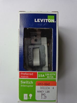 Leviton S02-CS415-2WS Toggle 4-Way AC Quiet Light Switch 15 Amp 120/277v White