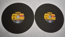 Lot of 2 DeWalt Metal Cutting High Speed Cut Off Wheels 14" Dia x 5/32" x 20mm