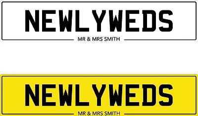 AUTOCOLLANT PLAQUE D'IMMATRICULATION NEWLYWEDS AVEC VINYLE IMPRIMÉ MARIÉ PERSONNALISÉ