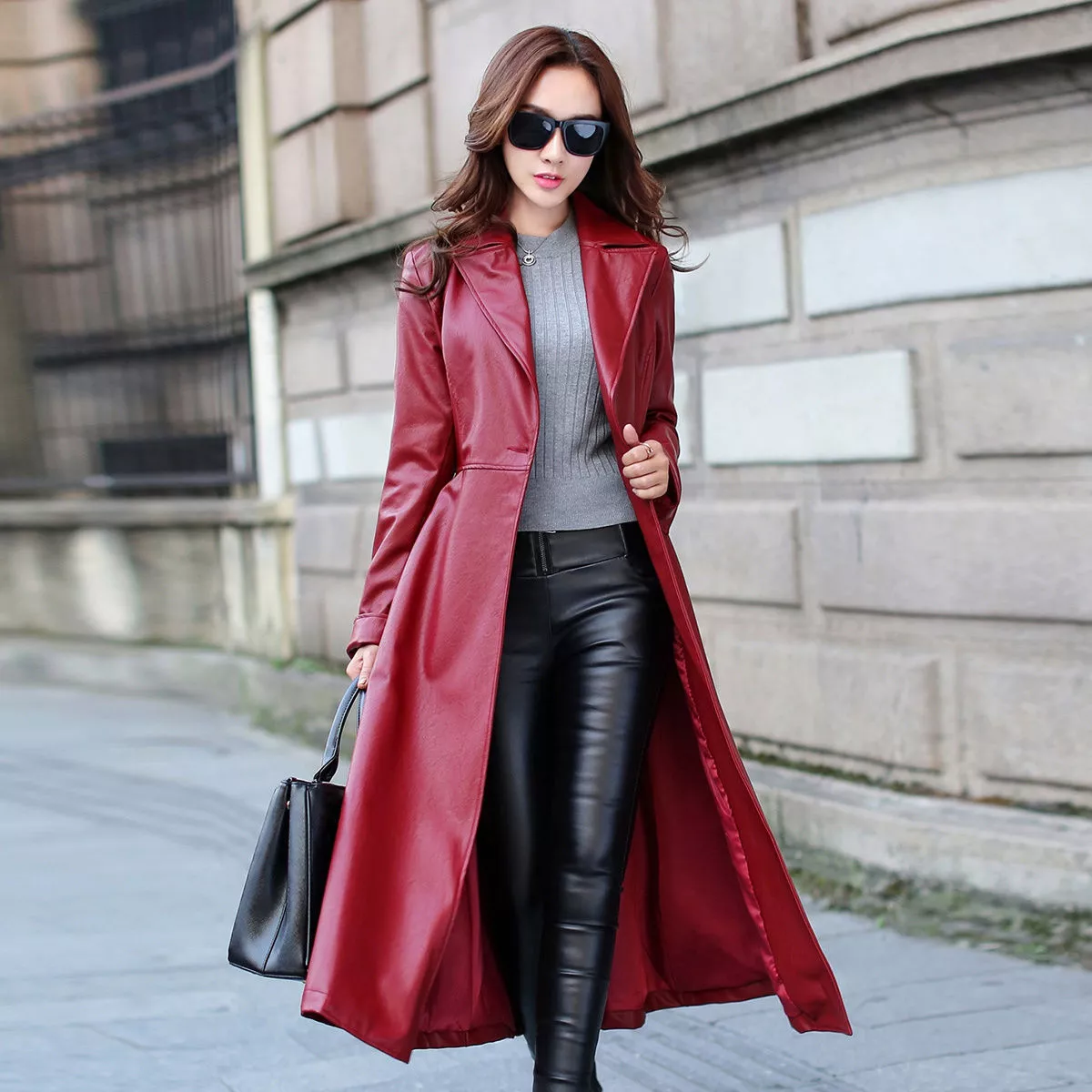 Women&#039;s Leather Coat Genuine Soft Lambskin Winter Overcoat Jacket | eBay