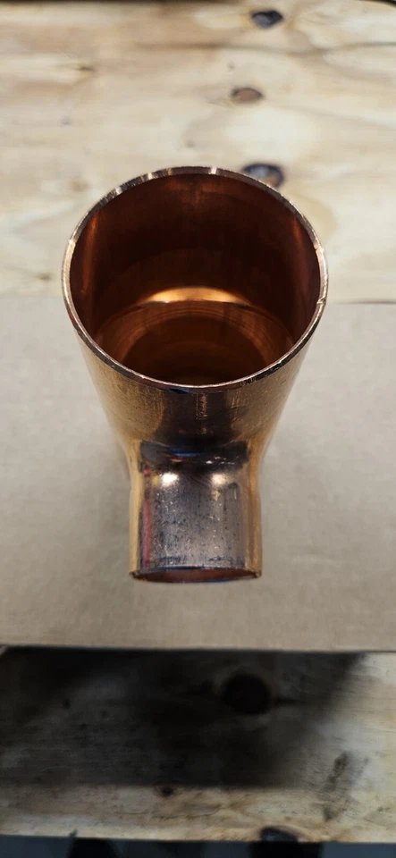 2-1/2" x 2-1/2" x 1-1/2" Inch CxCxC Sweat Reducing Copper Tee Plumbing Fitting - Image 2 of 2